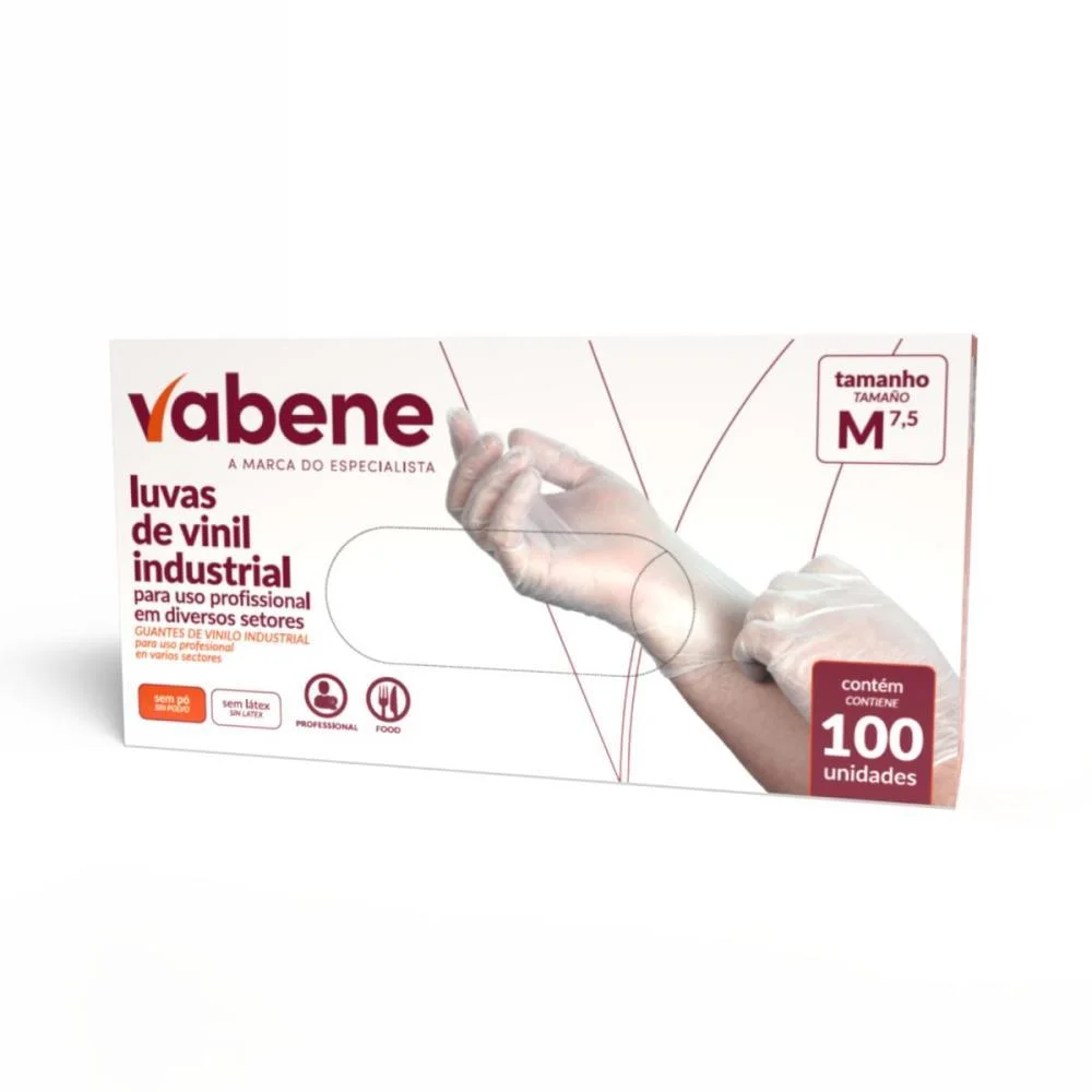 LUVA VINIL M SEM PO VABENE (CX.C/100) - imagem 2