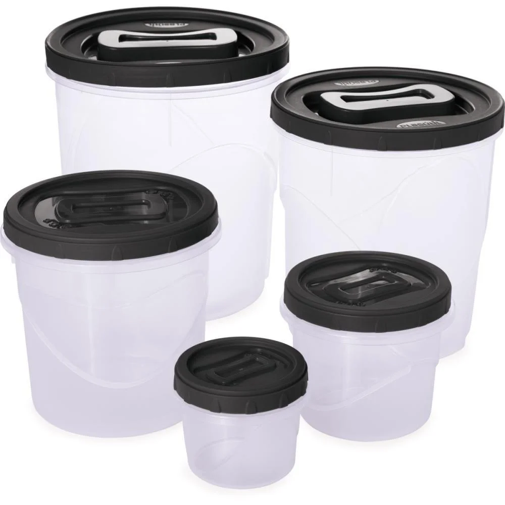 POTE PLASTICO CLIC CONJ. 5 POTES ROSCA PLASUTIL (KIT) - imagem 2