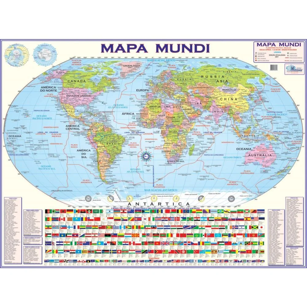 MAPA PERIODICO MUNDI POLIT.120CMX90 MULTIMAPAS (UNIDADE) - imagem 2