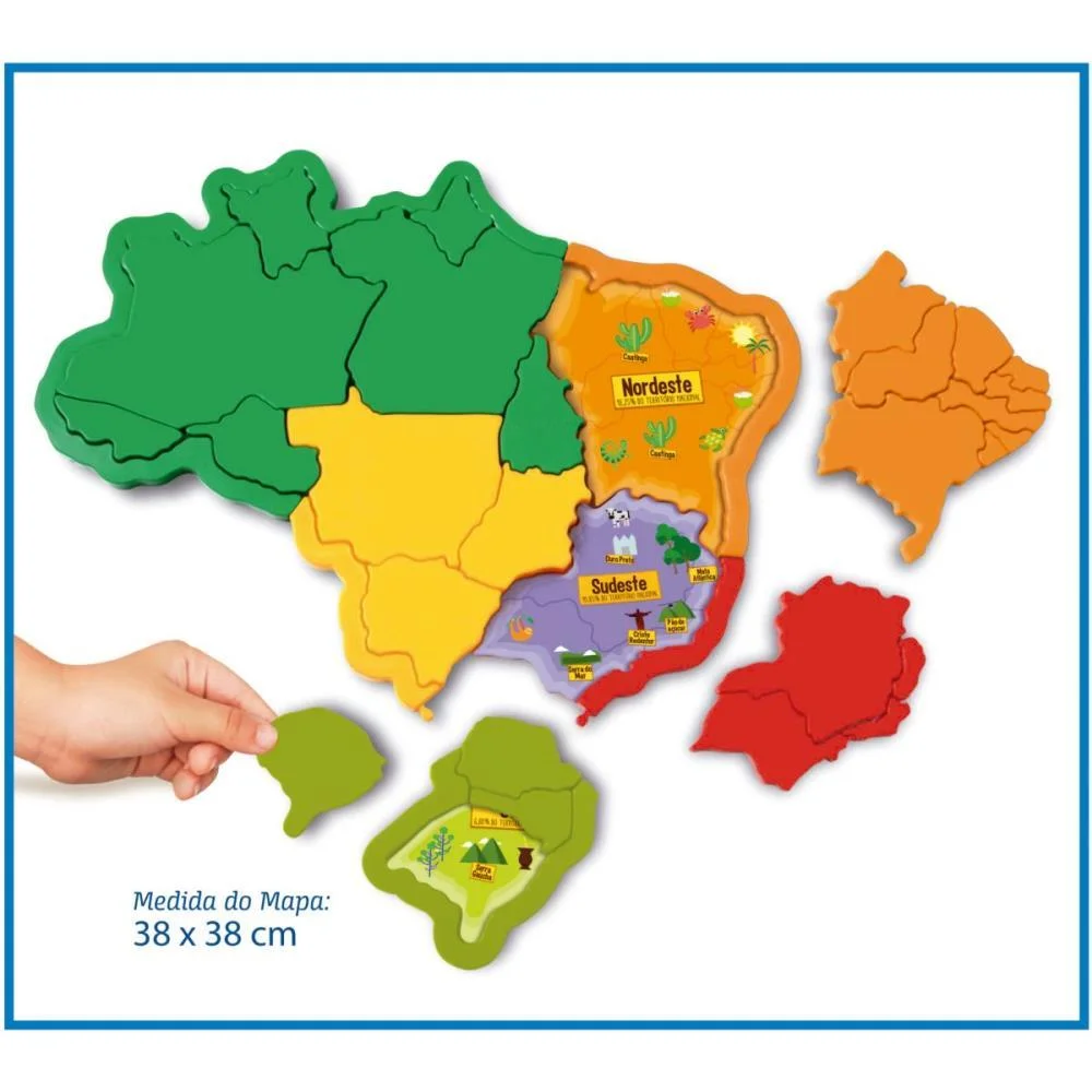 BRINQUEDO PARA MONTAR MAPA DO BRASIL ELKA (UNIDADE) - imagem 4
