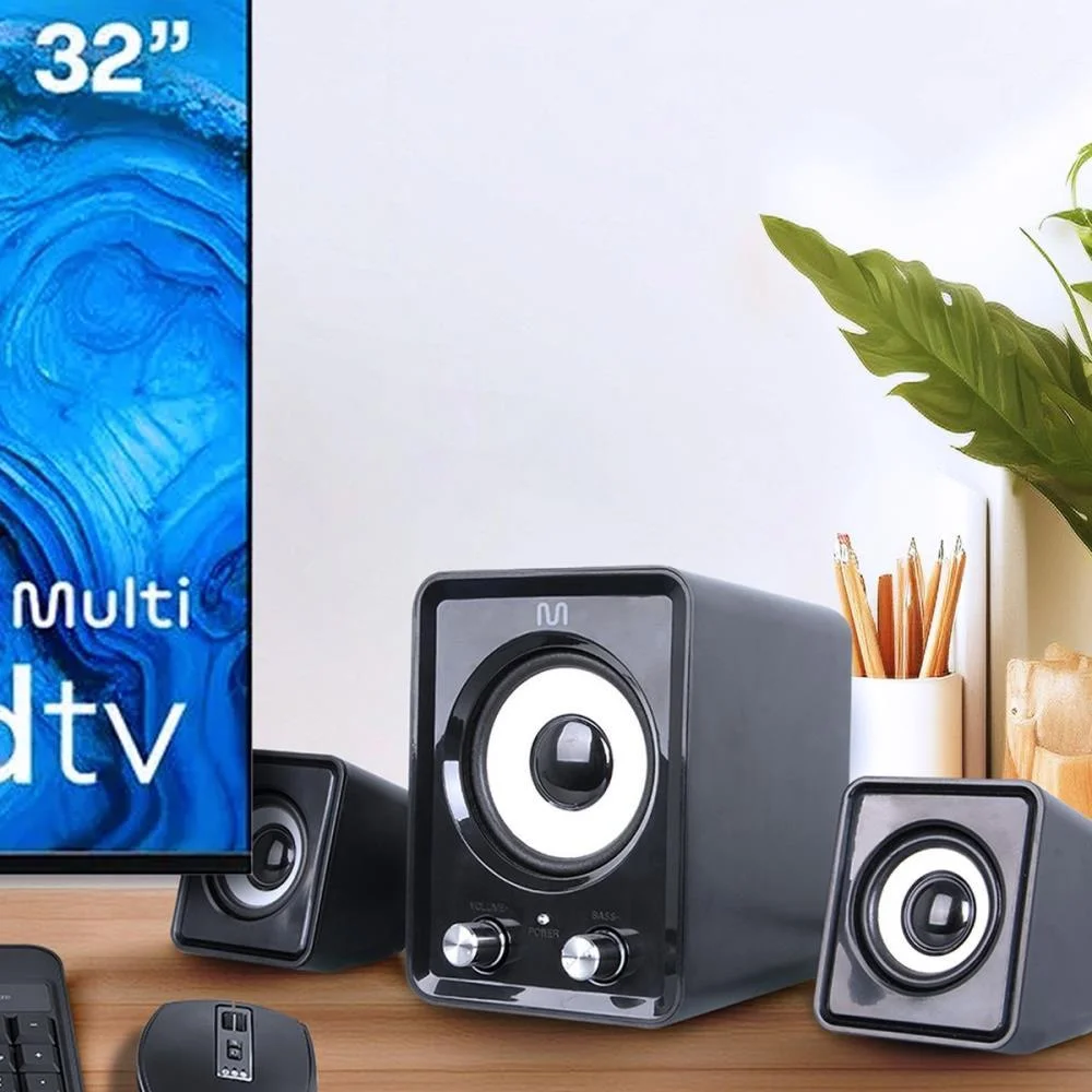 CAIXA DE SOM P/ COMPUTADOR USB 14W P2/2.1 SUBWOOFER CONTR MULTI (UNIDADE) - imagem 4