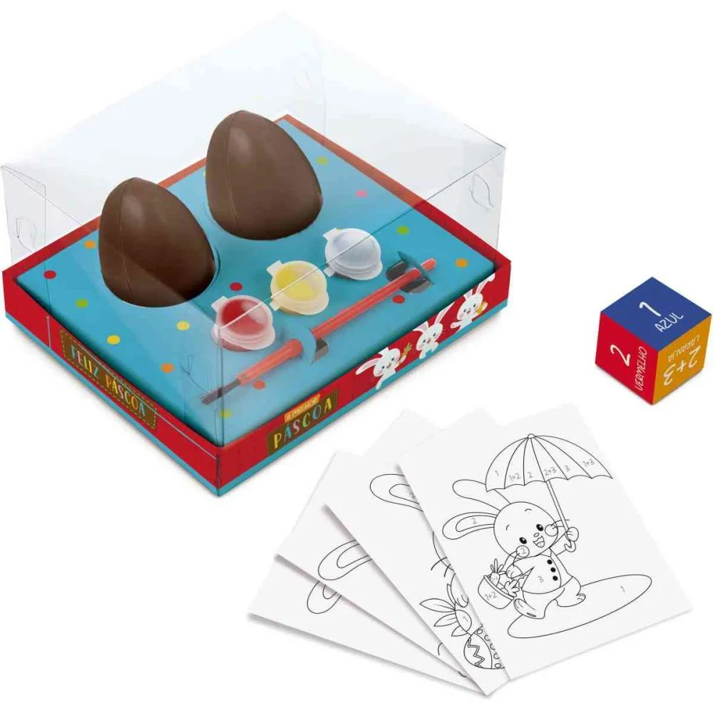 CAIXA P/OVO DE PASCOA CX ARTE E CHOCOLATE CHOCOMUNDO PACKPEL (KIT) - imagem 2