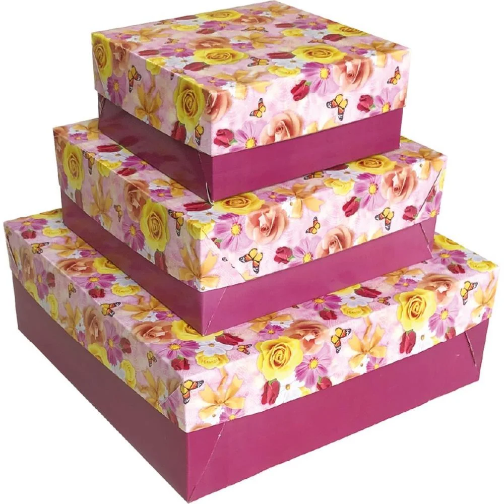 CAIXA PARA PRESENTE COM TAMPA MD 21X21X8 4MOD. CRISTINA (PCT.C/16) - imagem 5