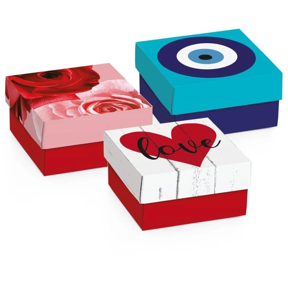 CAIXA PARA PRESENTE COM TAMPA MINI QUADR. M 9,5X9,5X4 (S) CROMUS (PCT.C10) - imagem 3