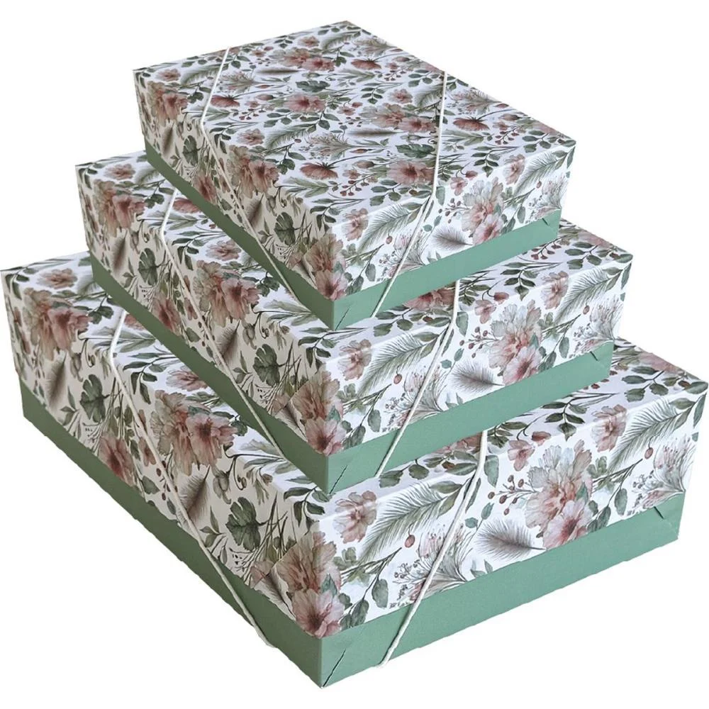 CAIXA PARA PRESENTE COM TAMPA PQ 16X16X7 ELAST. ESTAMPADA CRISTINA (PCT.C/20) - imagem 2