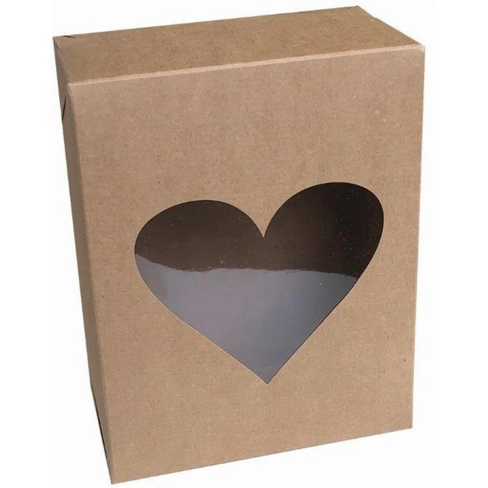CAIXA PARA PRESENTE COM TAMPA KRAFT MD 26X19X7,5 CORACAO CRISTINA (PCT.C/10) - imagem 2