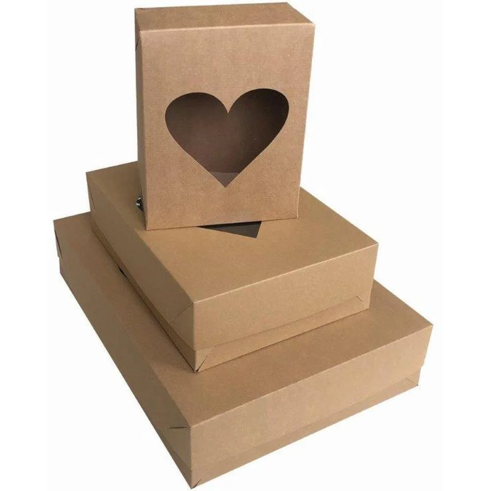 CAIXA PARA PRESENTE COM TAMPA KRAFT MD 26X19X7,5 CORACAO CRISTINA (PCT.C/10) - imagem 4