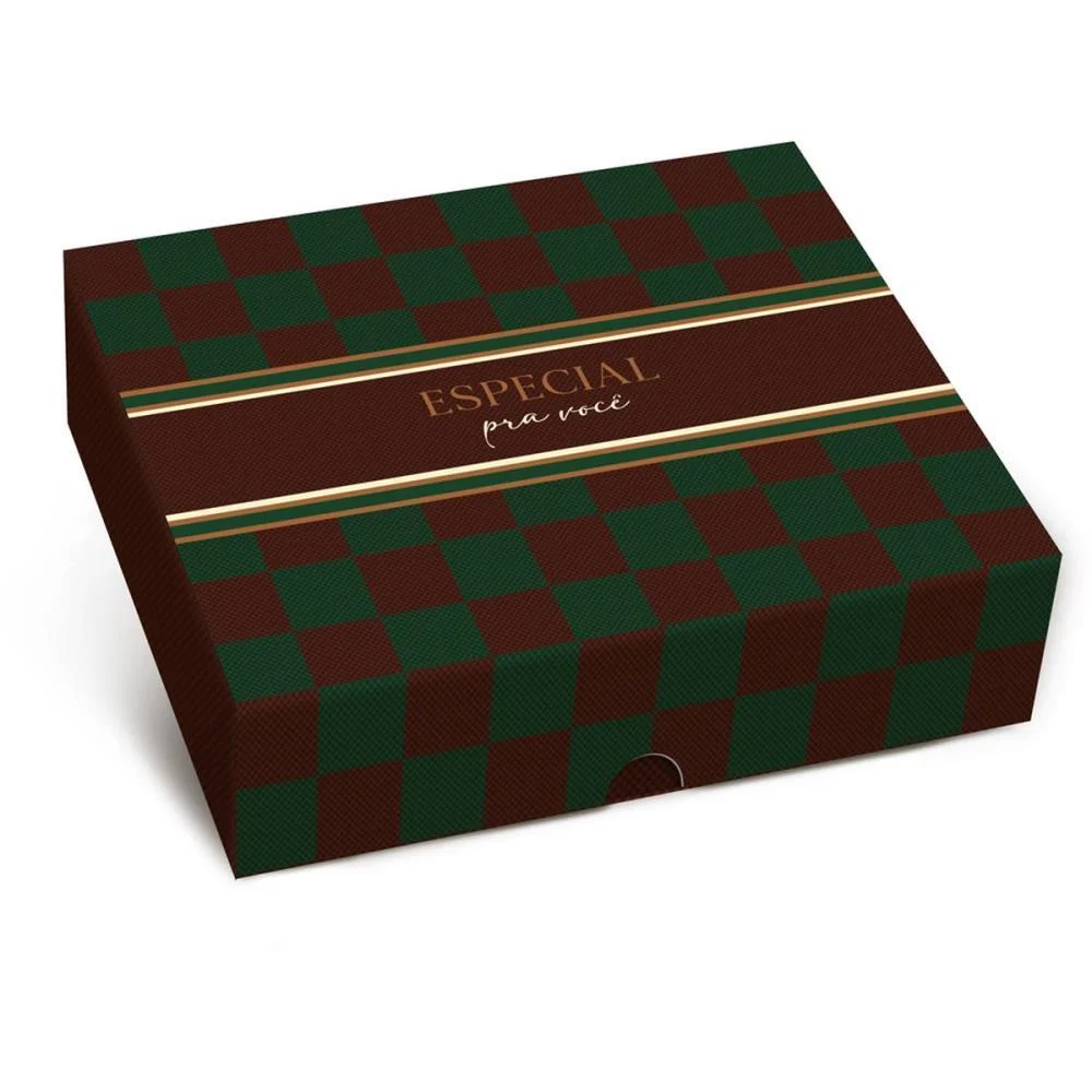 CAIXA PARA PRESENTE COM TAMPA ESPECIAL P/ VC 25X20X5CM CROMUS (PCT.C/10) - imagem 2