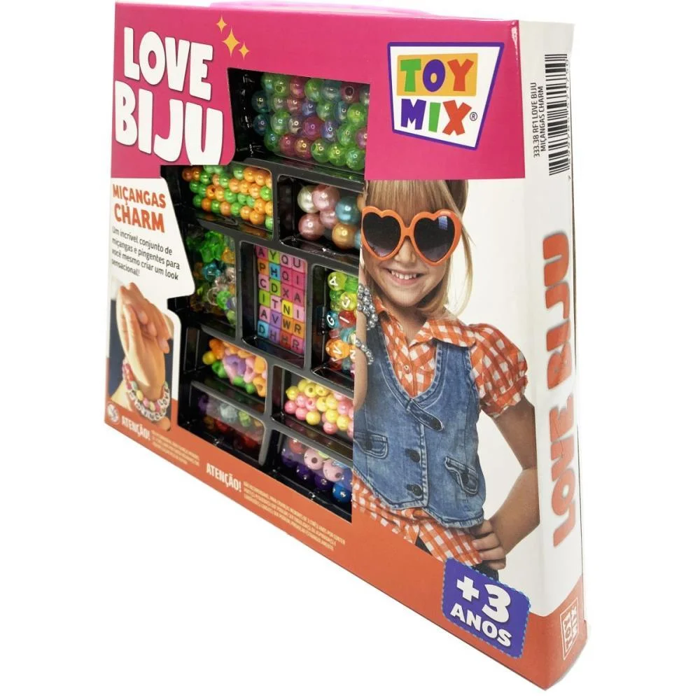 BIJUTERIA E MICANGA LOVE BIJU CHARM 300PCS+FIO TOY MIX (UNIDADE) - imagem 5
