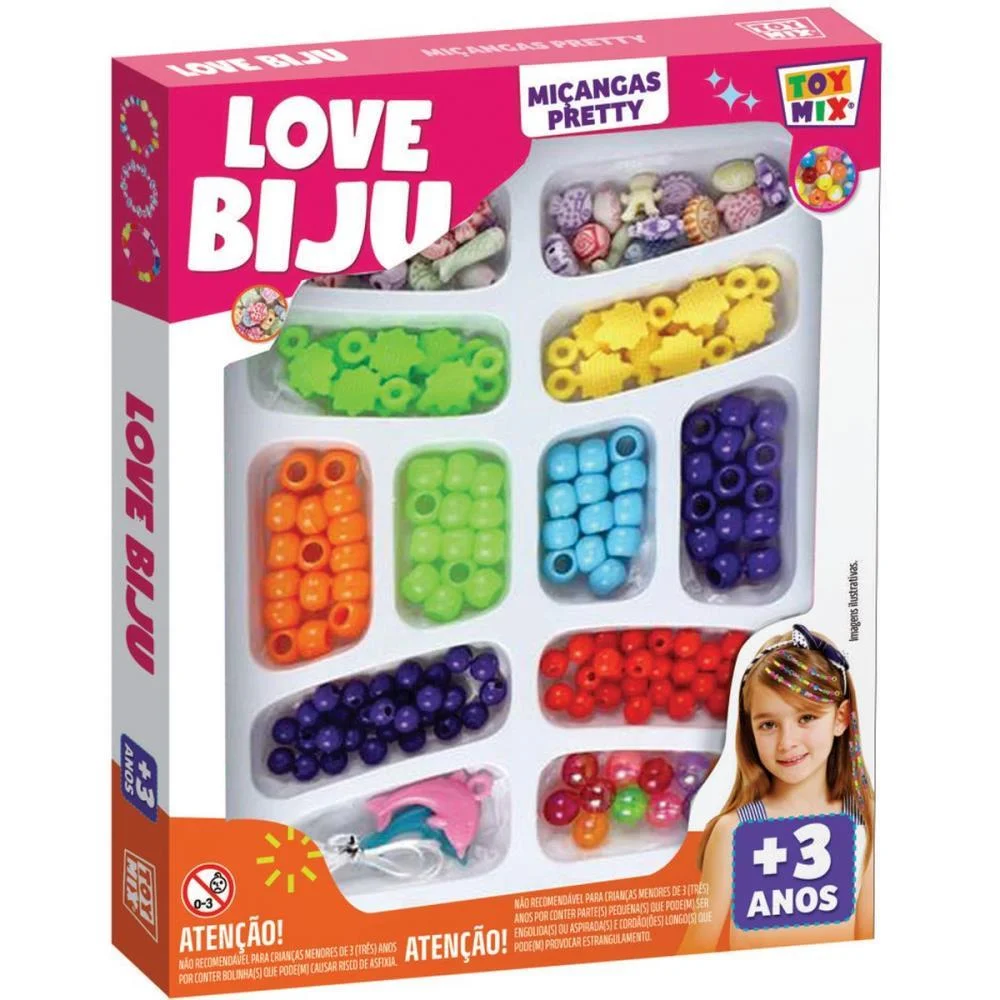 BIJUTERIA E MICANGA LOVE BIJU PRETTY 170PCS+FIO TOY MIX (UNIDADE) - imagem 2