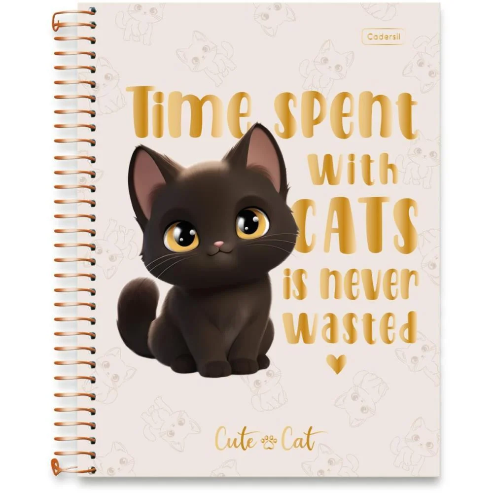 CADERNO 01X1 CAPA DURA CUTE CAT 80FLS CADERSIL (PCT.C/04) - imagem 3