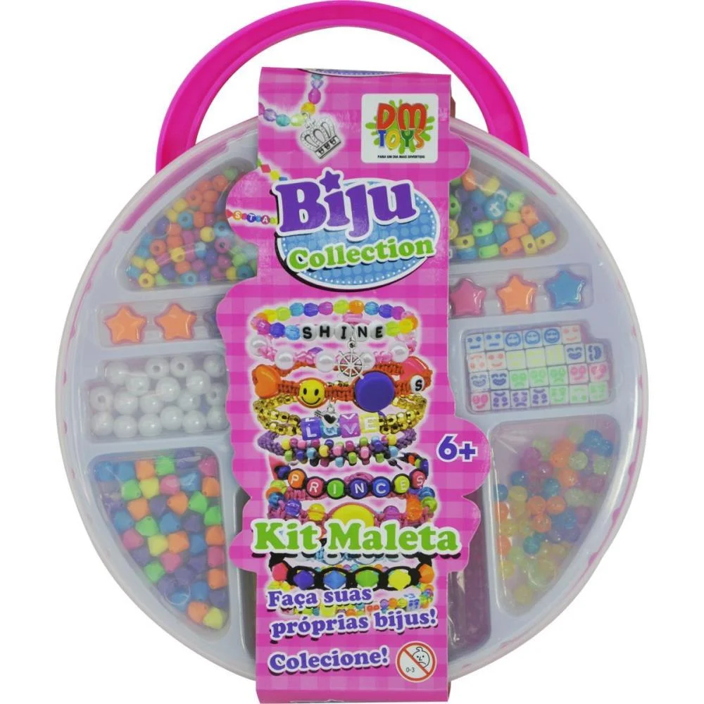 BIJUTERIA E MICANGA KIT MALETA BIJU COLLECTION (S) DM TOYS (KIT) - imagem 7