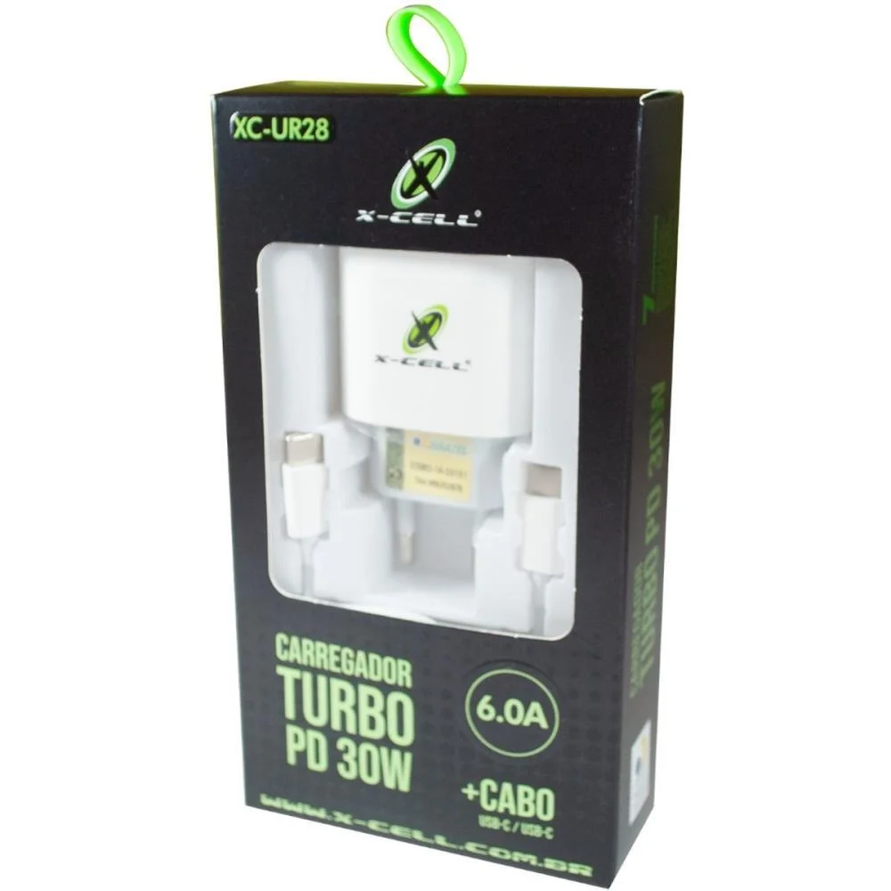CARREGADOR CELULAR DE PAREDE TURBO PD USB-C+CABO USB-C 6.0A FLEX (UNIDADE) - imagem 4