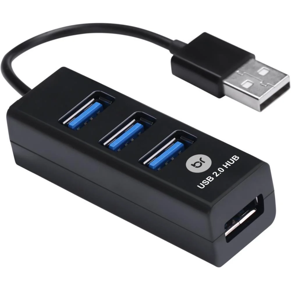HUB MINI USB 2.0 4 PORTAS PRETO BRIGHT (UNIDADE) - imagem 2