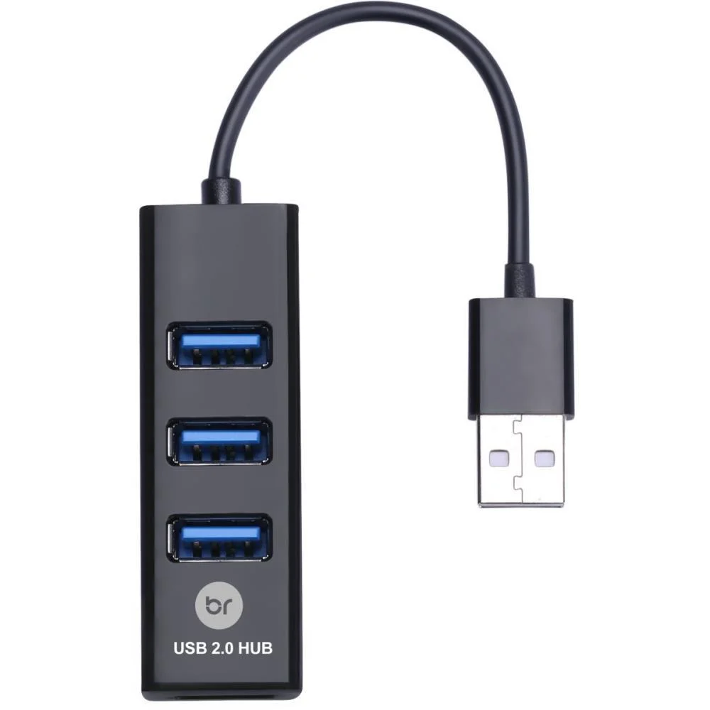 HUB MINI USB 2.0 4 PORTAS PRETO BRIGHT (UNIDADE) - imagem 4