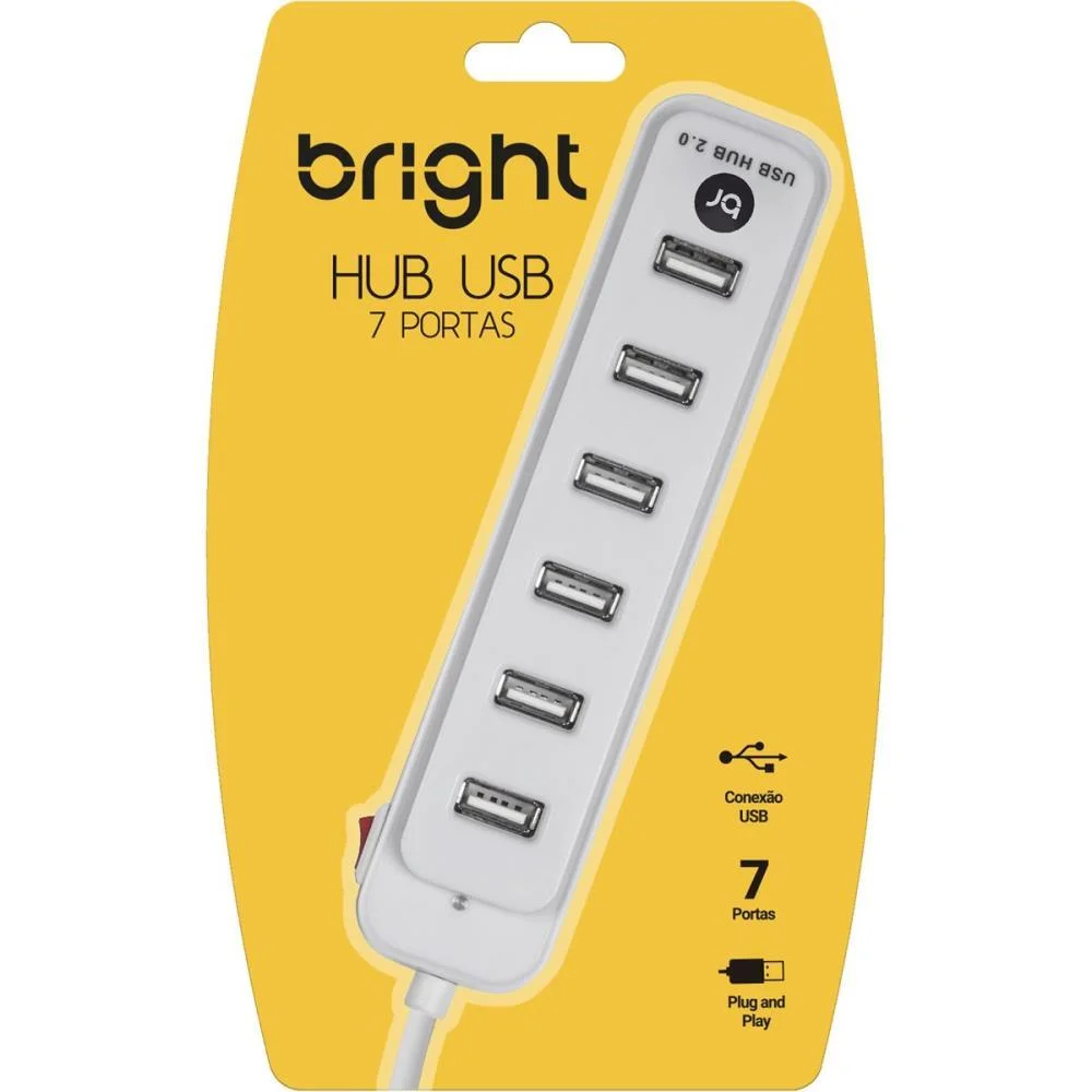 HUB USB 2.0 7 PORTAS BRANCO BRIGHT (UNIDADE) - imagem 4