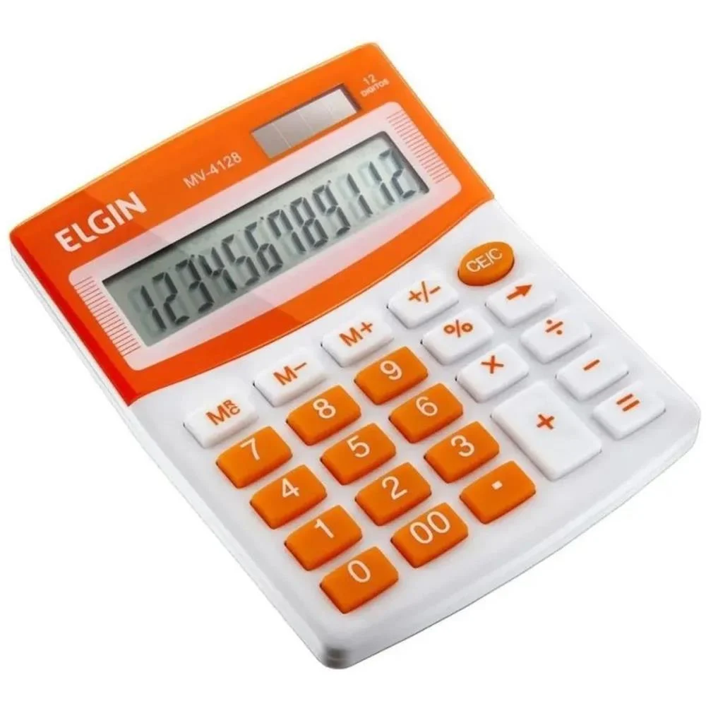 CALCULADORA DE MESA 12 DIGITOS MV4128 LARANJA ELGIN (UNIDADE) - imagem 2