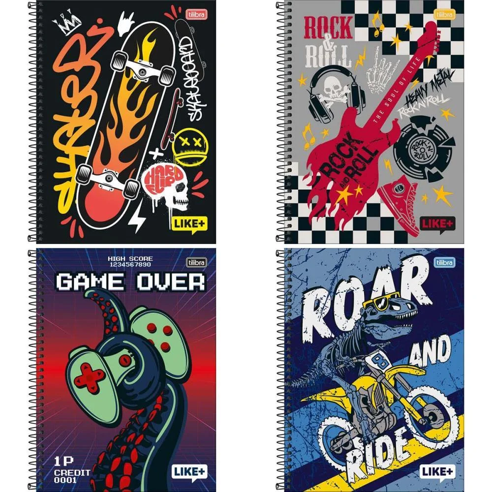 CADERNO 01X1 CAPA DURA LIKE+ 96 FOLHAS MASCULINO TILIBRA (PCT.C/04) - imagem 2