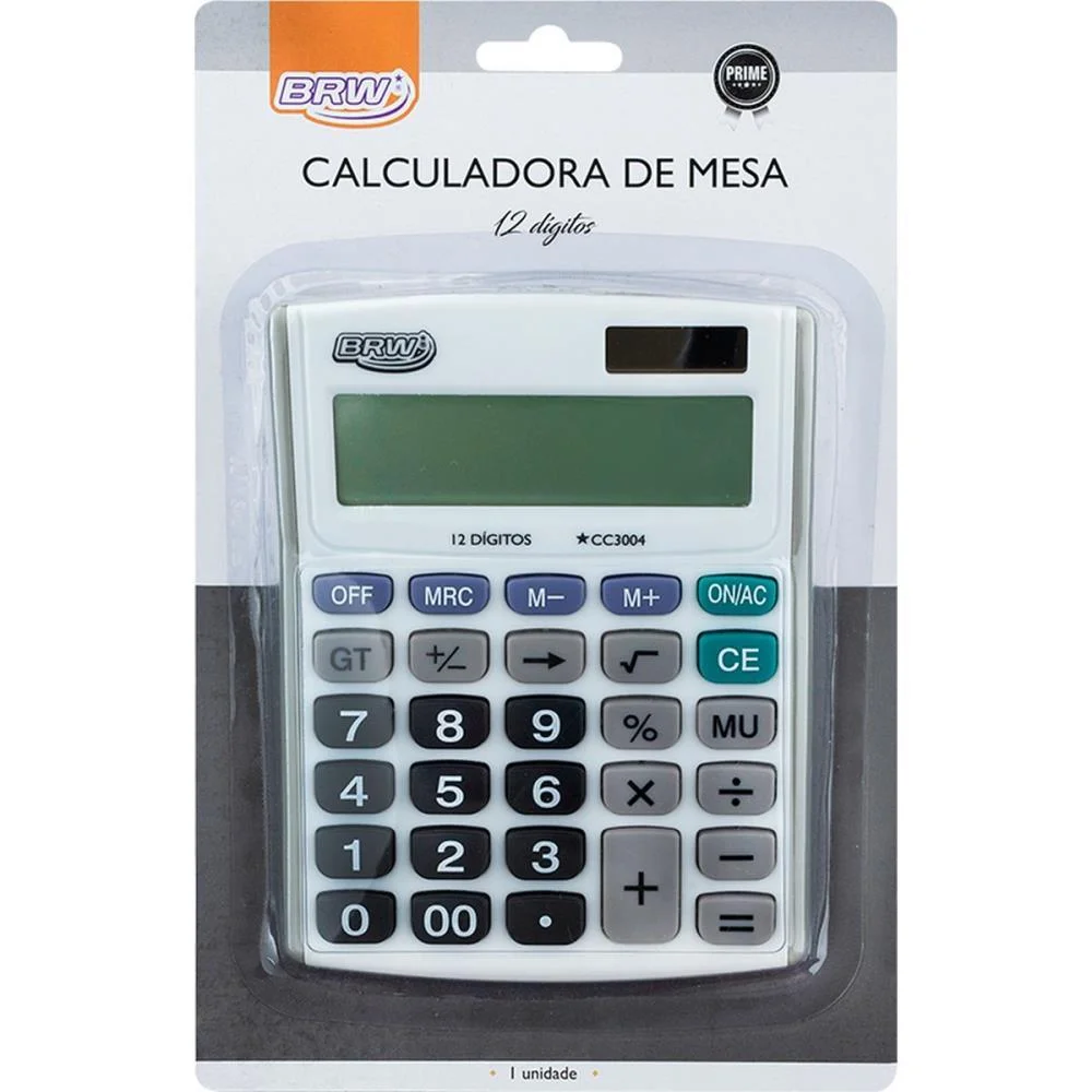 CALCULADORA DE MESA 12 DIGITOS SOLAR BRANCA BRW (UNIDADE) - imagem 4