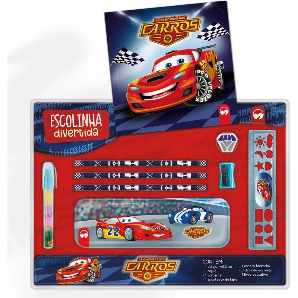 LIVRO DE ATIVIDADES KIT ESCOLINHA CARROS C/ESTOJO VALE DAS LETRAS (UNIDADE) - imagem 2