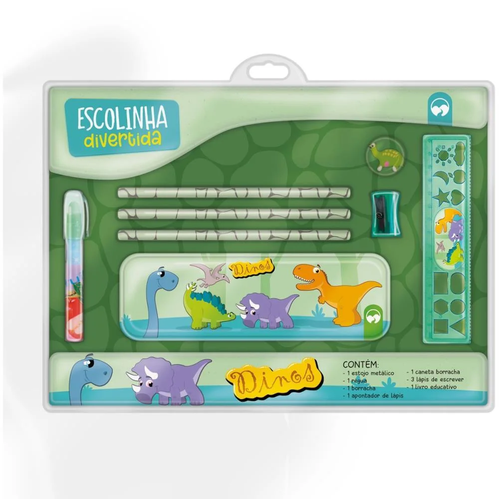 LIVRO DE ATIVIDADES KIT ESCOLINHA DINOS C/ESTOJO VALE DAS LETRAS (UNIDADE) - imagem 2