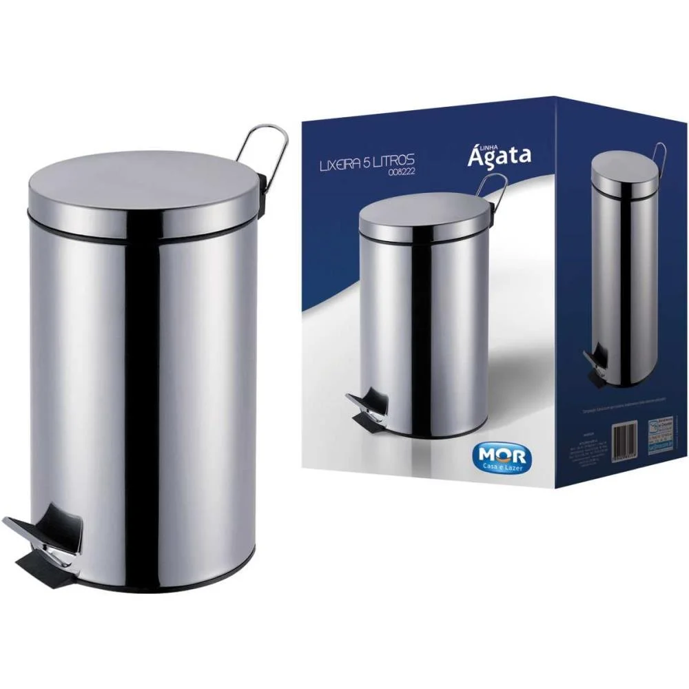 LIXEIRA AGATA INOX C/PEDAL 5LTS. MOR (UNIDADE) - imagem 4
