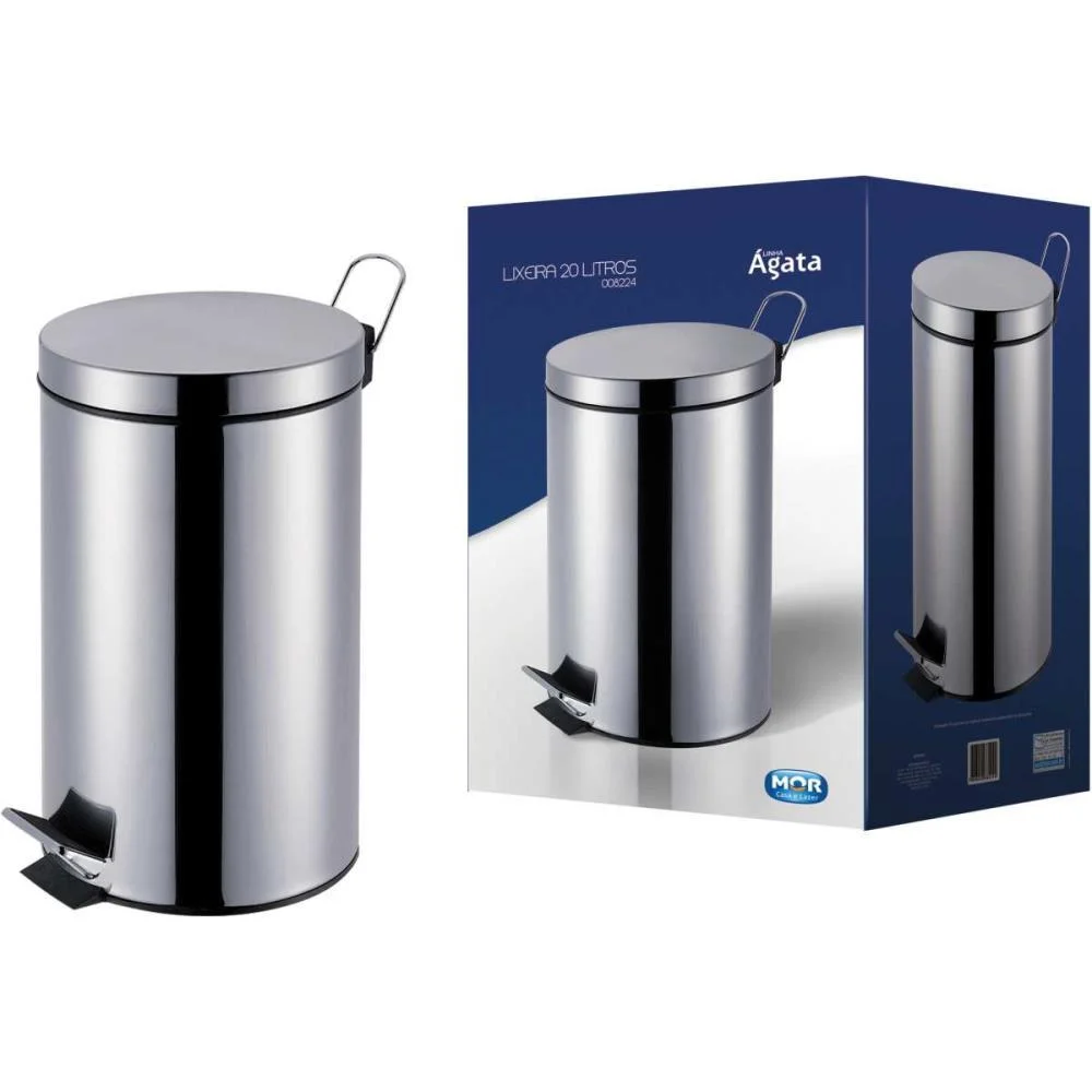 LIXEIRA AGATA INOX C/PEDAL 20LTS. MOR (UNIDADE) - imagem 4