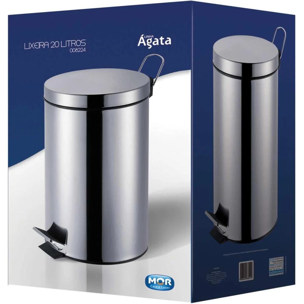 LIXEIRA AGATA INOX C/PEDAL 20LTS. MOR (UNIDADE) - imagem 5