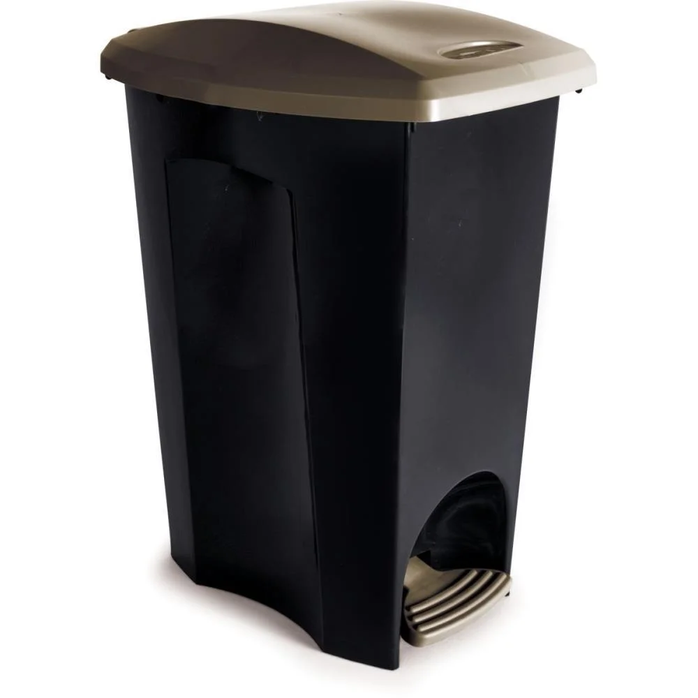 LIXEIRA ECOBLACK 48L PRETA COM PEDAL PLASUTIL (UNIDADE) - imagem 2