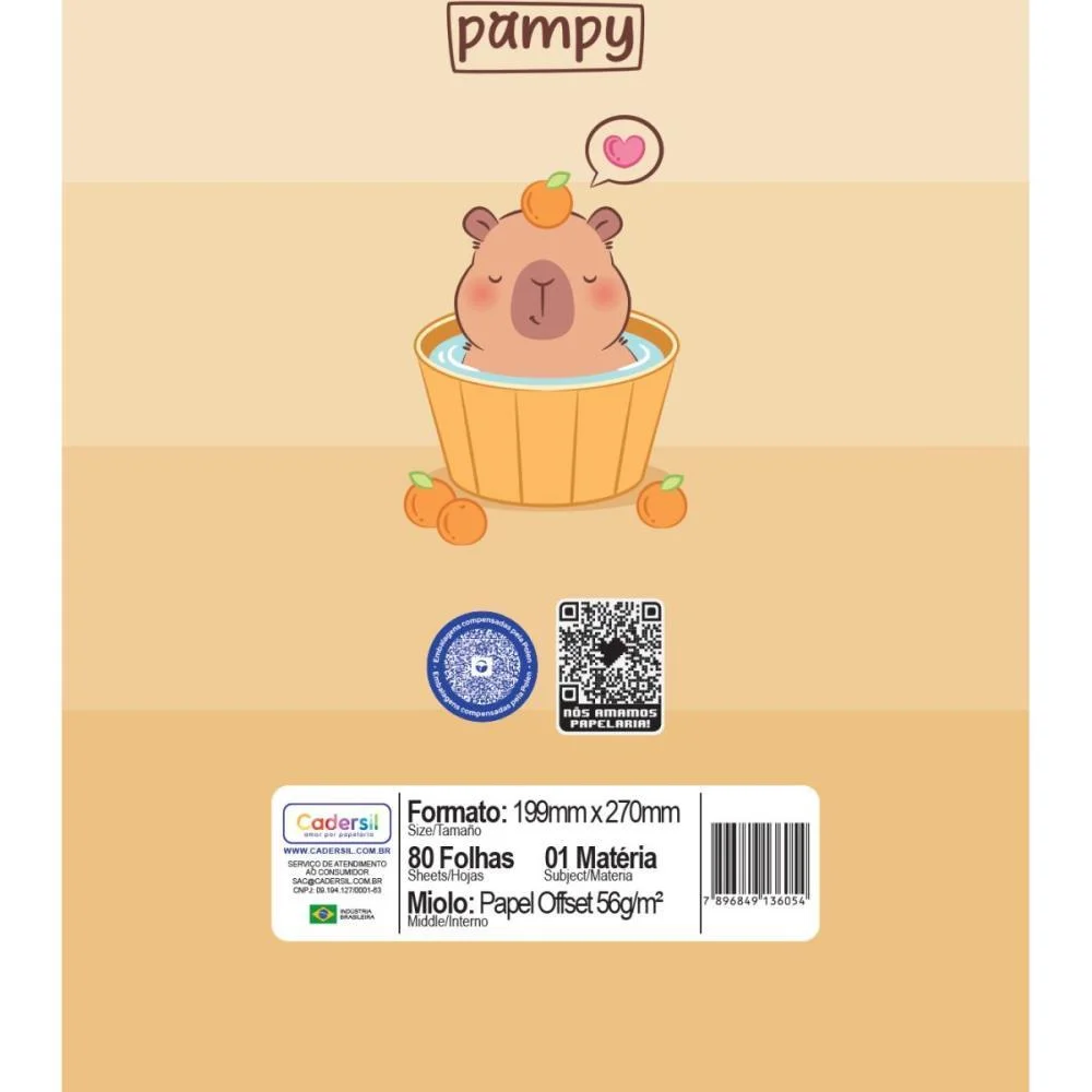 CADERNO 01X1 CAPA DURA CAPY PAMPY 80FLS CADERSIL (PCT.C/04) - imagem 2