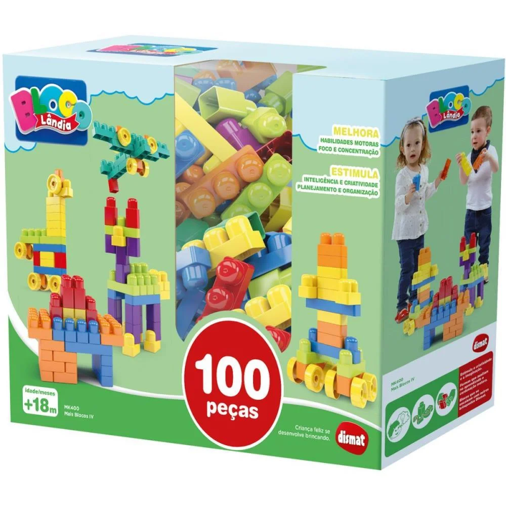 BRINQUEDO PARA MONTAR MAIS BLOCOS IV 100PCS DISMAT (UNIDADE) - imagem 5
