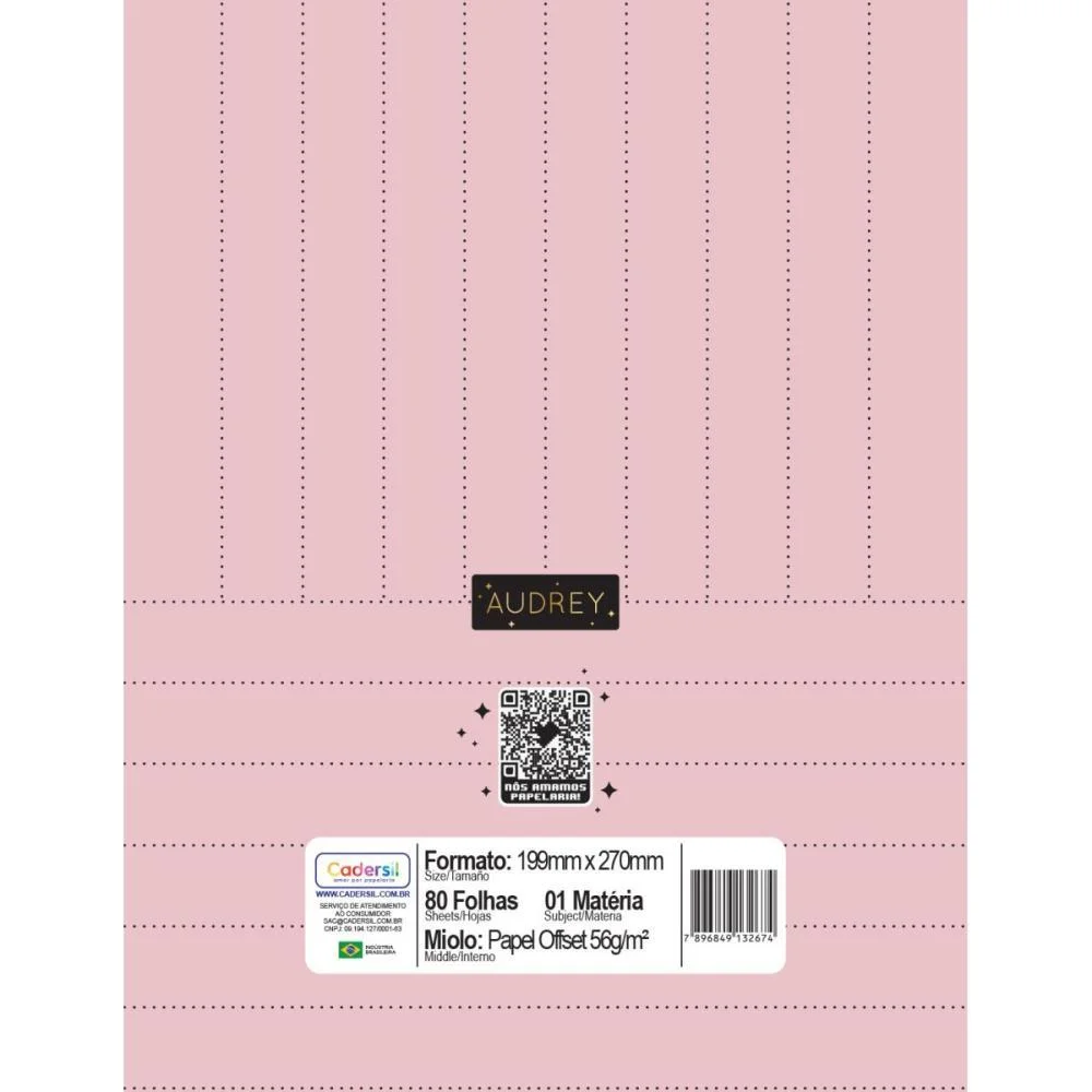 CADERNO 01X1 CAPA DURA AUDREY 80FL CADERSIL (PCT.C/04) - imagem 9