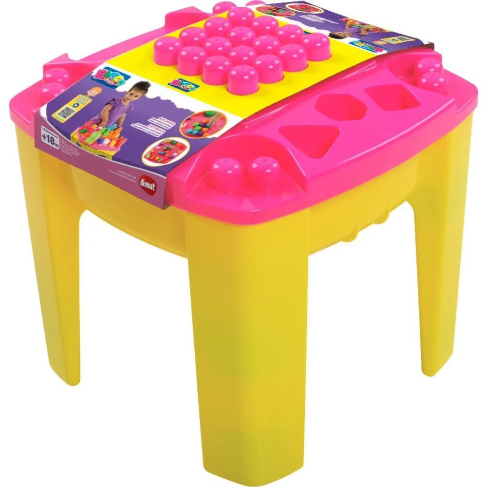 BRINQUEDO PARA MONTAR MESA ATIV.BLOCOLANDIA ROSA 24P DISMAT (UNIDADE) - imagem 3
