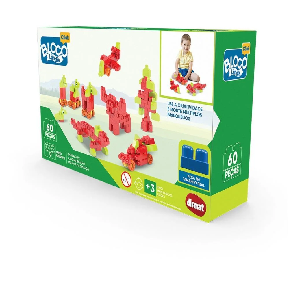 BRINQUEDO PARA MONTAR MAIS BLOCOS CLICK I 60PCS DISMAT (UNIDADE) - imagem 6