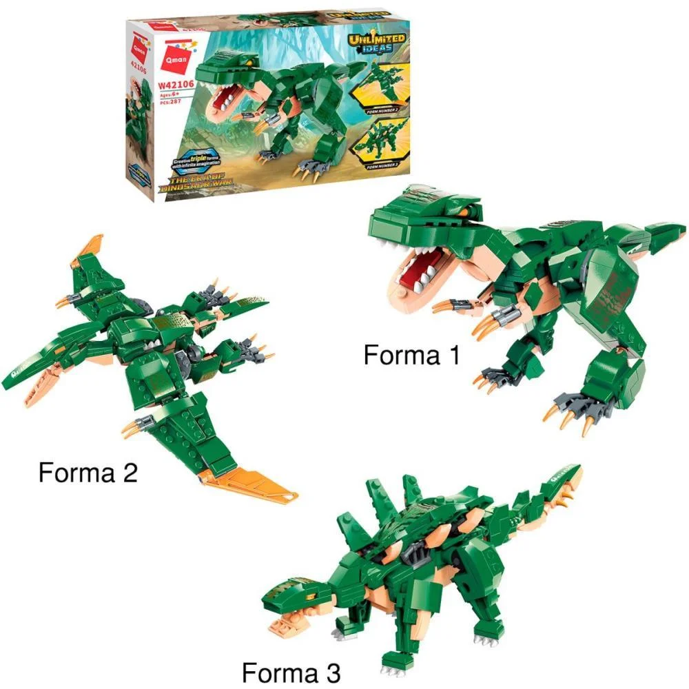 BRINQUEDO PARA MONTAR COMBO DINOSSAUROS 287PCS VD. KEEPPLAY (UNIDADE) - imagem 7