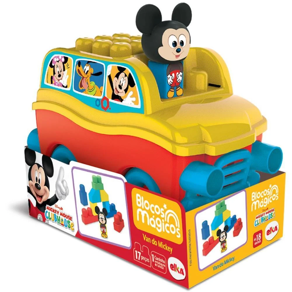 BRINQUEDO PARA MONTAR MICKEY VAN BLOCOS MAGICOS 17PC ELKA (UNIDADE) - imagem 4