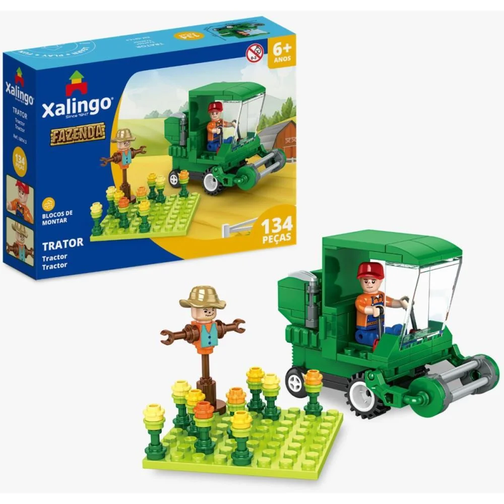 BRINQUEDO PARA MONTAR FAZENDA TRATOR 134 PECAS XALINGO (UNIDADE) - imagem 3