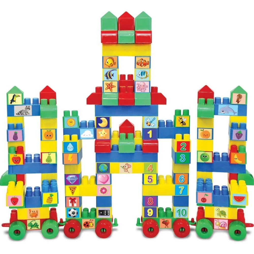 BRINQUEDO PARA MONTAR CASTELINHO 128PCS C/55 ADESIVO GGB PLAST (UNIDADE) - imagem 2
