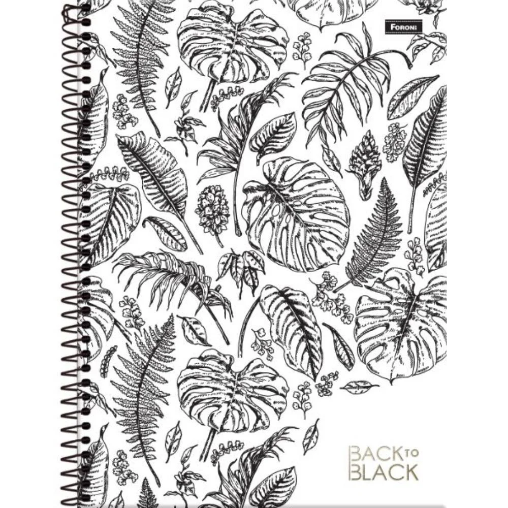 CADERNO 01X1 CAPA DURA BACK TO BLACK 80FLS. FORONI (PCT.C/04) - imagem 4