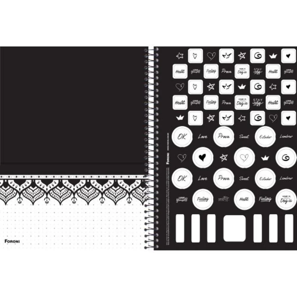 CADERNO 01X1 CAPA DURA BACK TO BLACK 80FLS. FORONI (PCT.C/04) - imagem 6