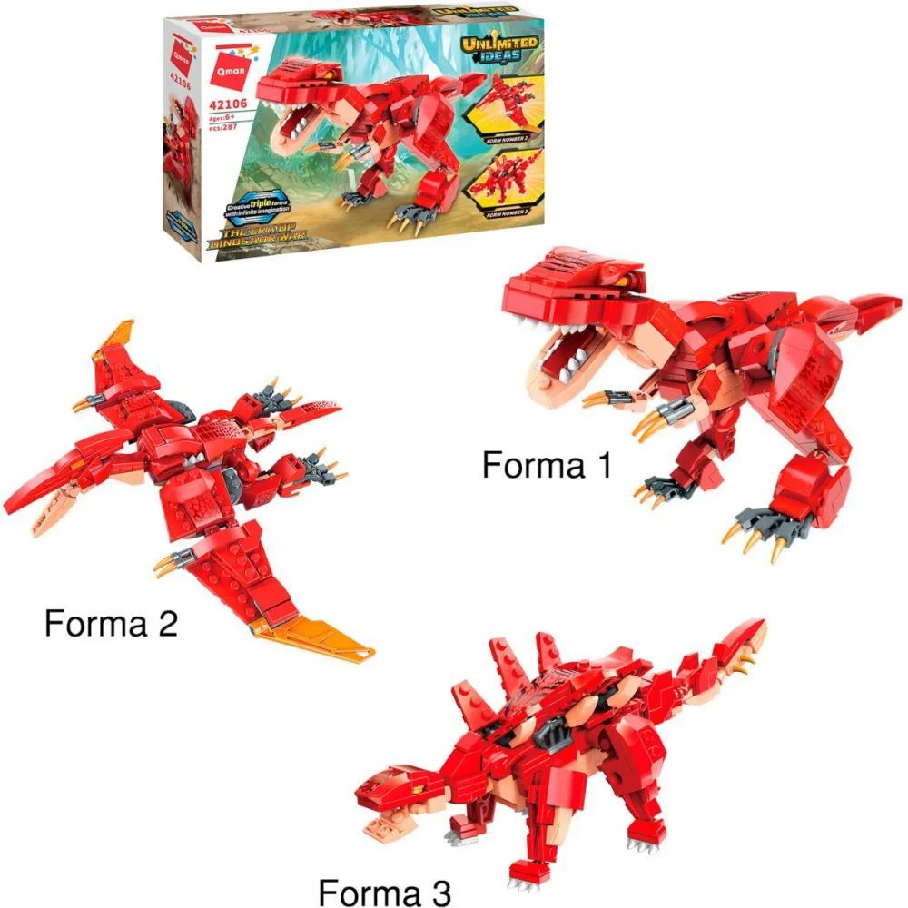 BRINQUEDO PARA MONTAR COMBO DINOSSAUROS 287PCS VM. KEEPPLAY (UNIDADE) - imagem 2
