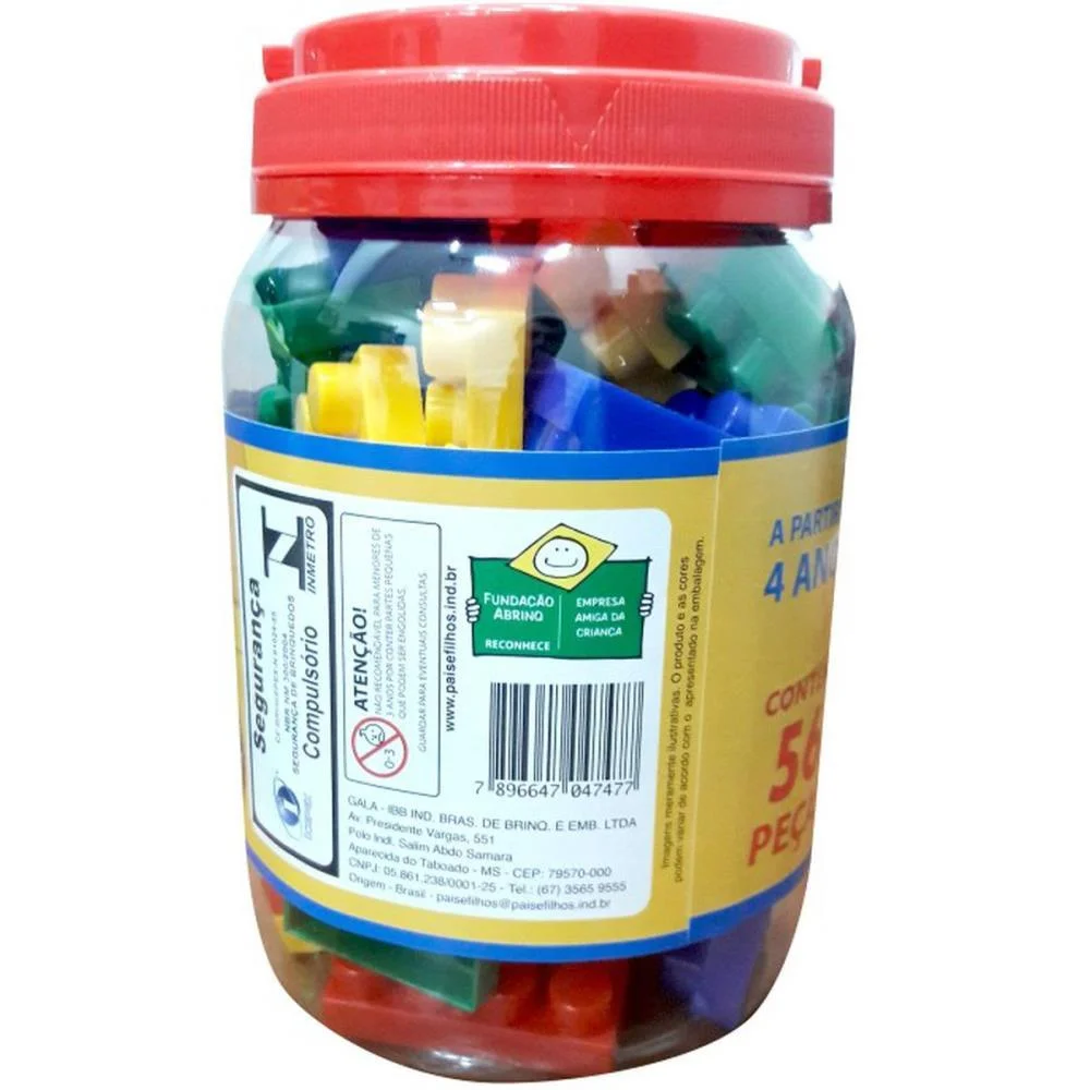 BRINQUEDO PARA MONTAR BRICKS BLOCOS MONTAGEM 56PECAS PAIS E FILHOS (POTE) - imagem 5