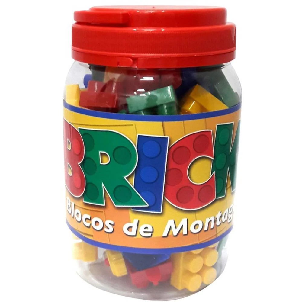 BRINQUEDO PARA MONTAR BRICKS BLOCOS MONTAGEM 56PECAS PAIS E FILHOS (POTE) - imagem 8