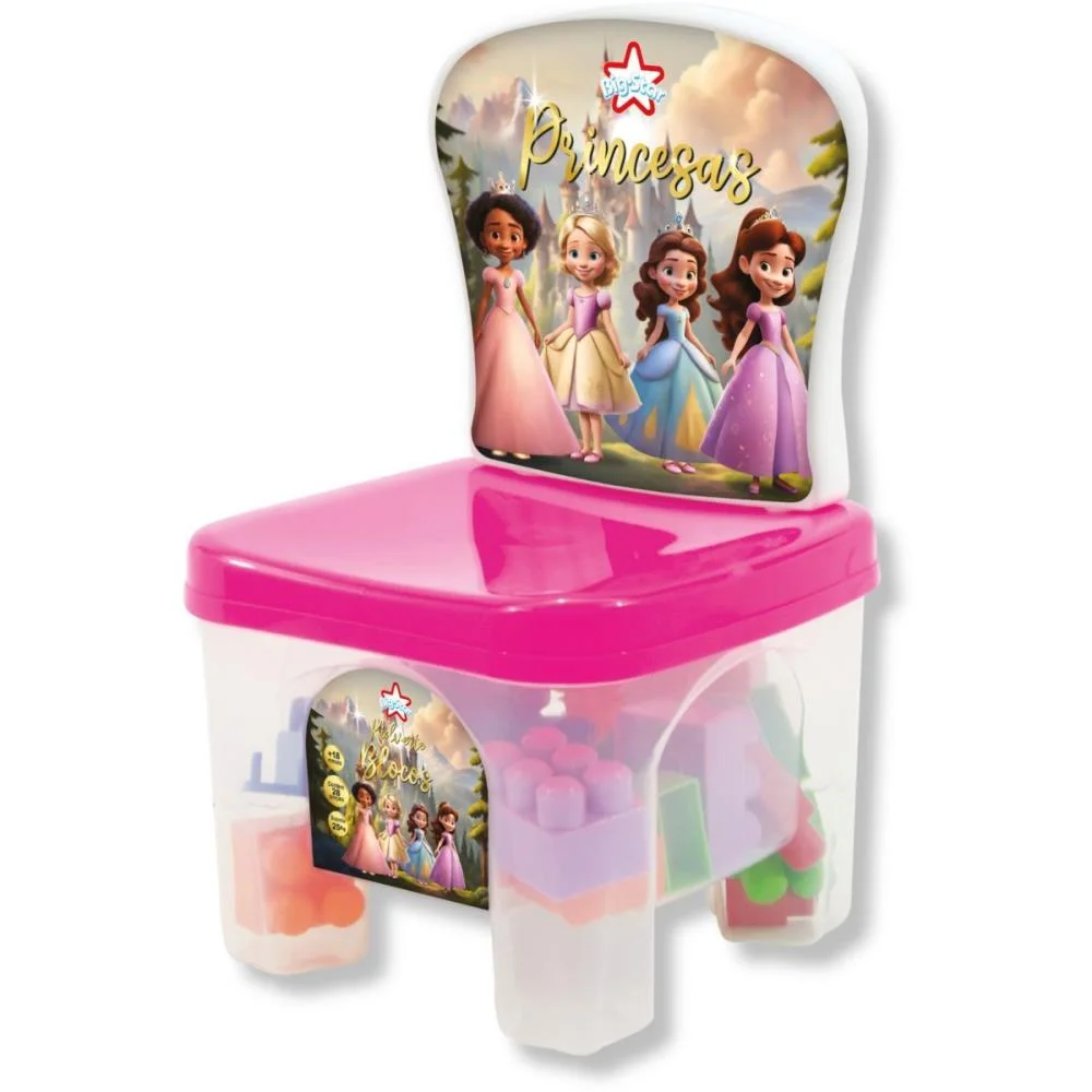 BRINQUEDO PARA MONTAR KIDVERTE PRINCESAS C/28 BLOCOS BIG STAR (KIT) - imagem 2