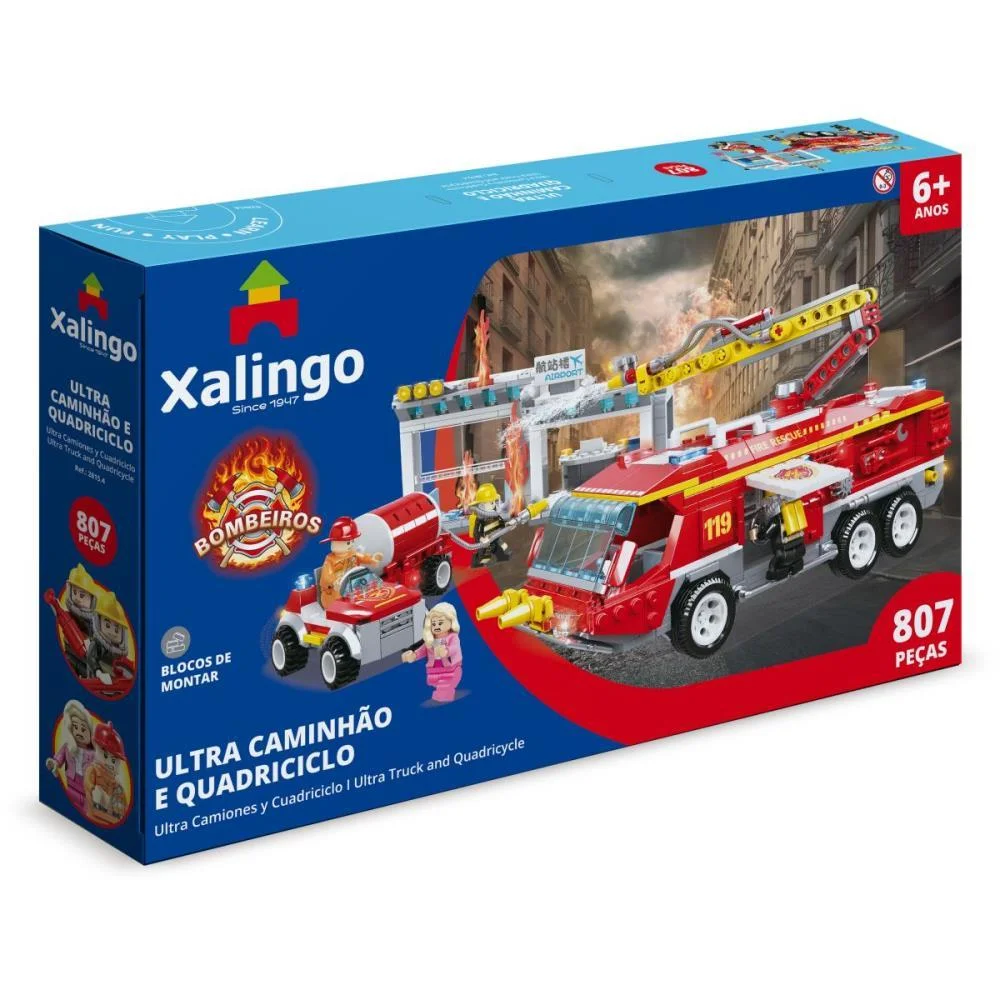 BRINQUEDO PARA MONTAR BOMBEIRO ULTRA CAMINHAO 807PCS XALINGO (UNIDADE) - imagem 4