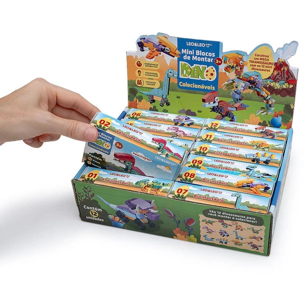 BRINQUEDO PARA MONTAR DINO MINI BLOCOS (S) LEONORA (DP.C/12) - imagem 10