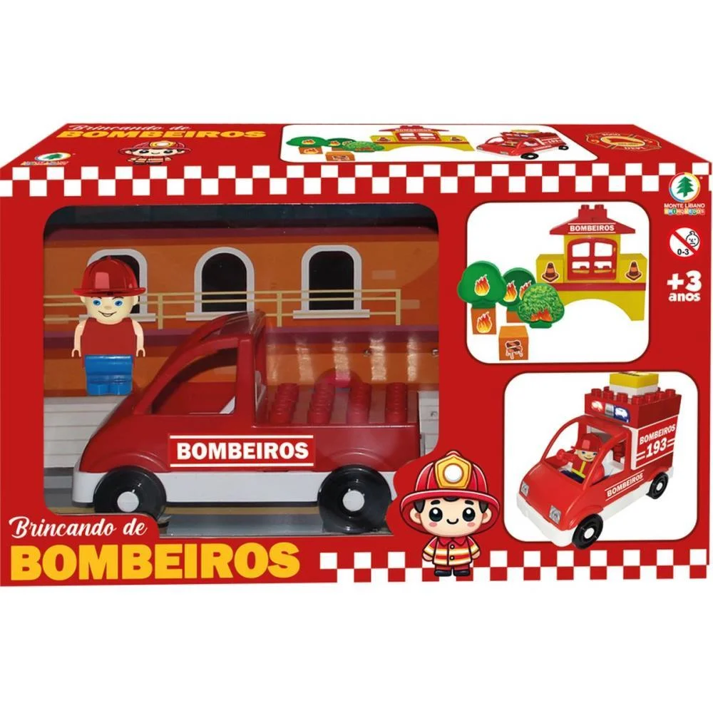 BRINQUEDO PARA MONTAR BRINCANDO DE BOMBEIROS MONTE LIBANO (UNIDADE) - imagem 4