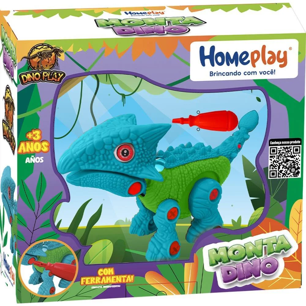 BRINQUEDO PARA MONTAR ANQUILOSSAURO MONTA E DESMONTA HOMEPLAY (UNIDADE) - imagem 4