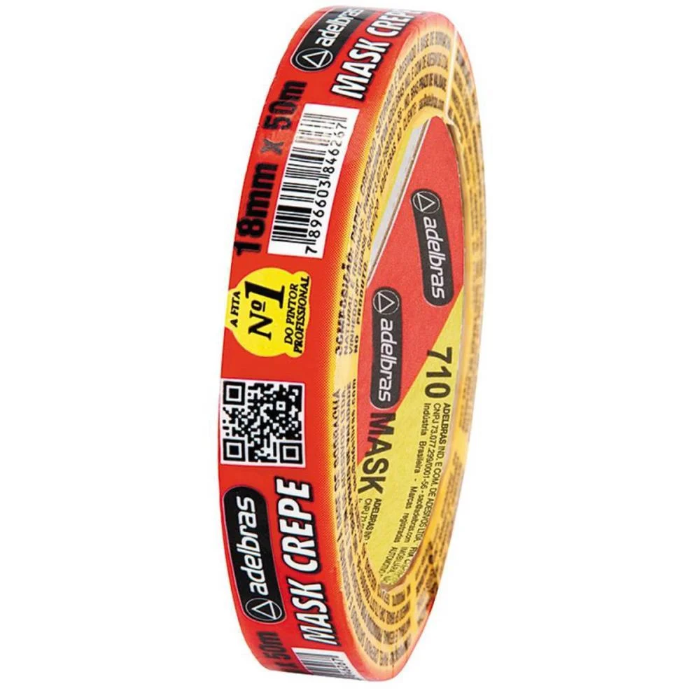 FITA CREPE 710 MASK CREPE 18MMX50M ADELBRAS (UNIDADE) - imagem 3