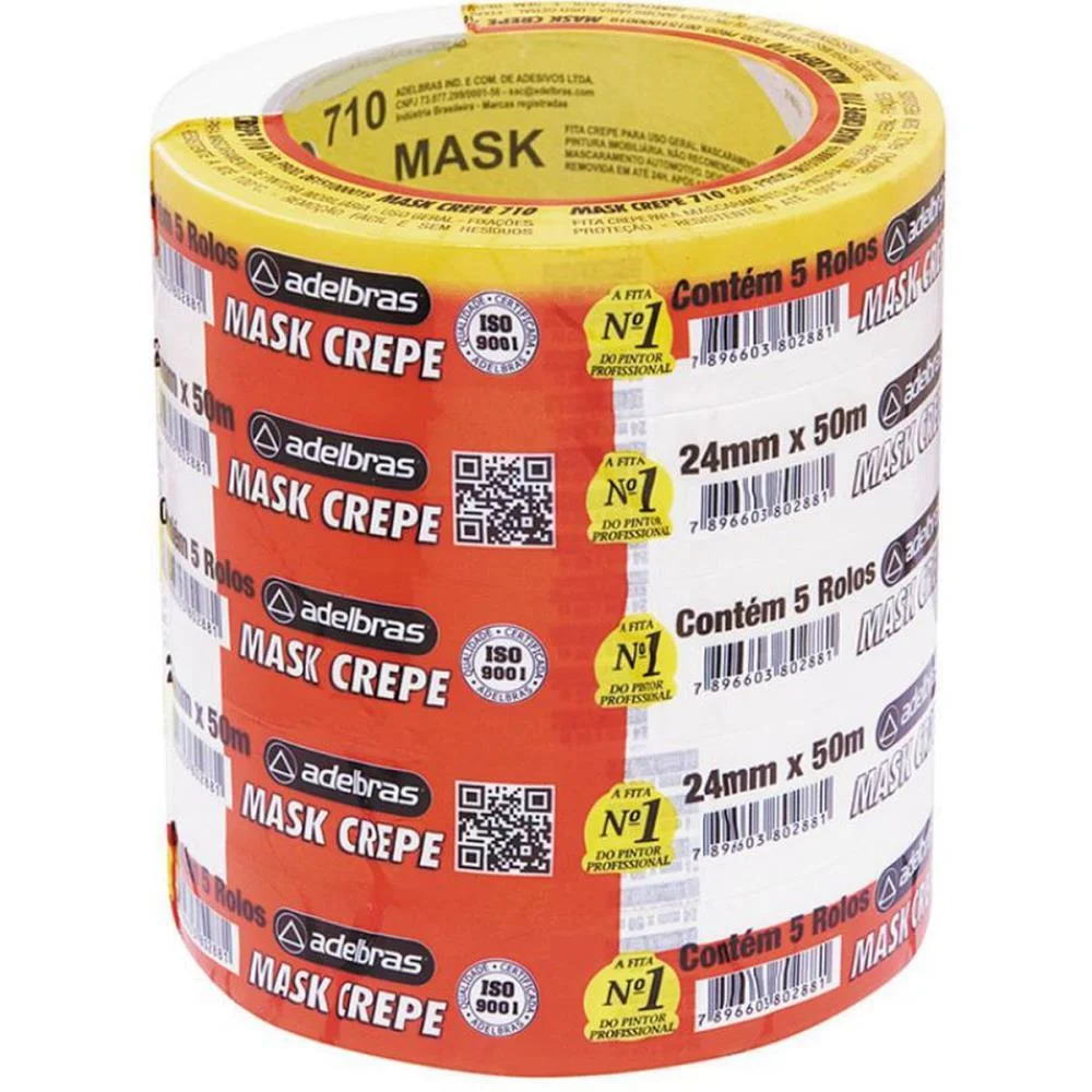 FITA CREPE 710 MASK CREPE 24MMX50M ADELBRAS (PCT.C/05) - imagem 3